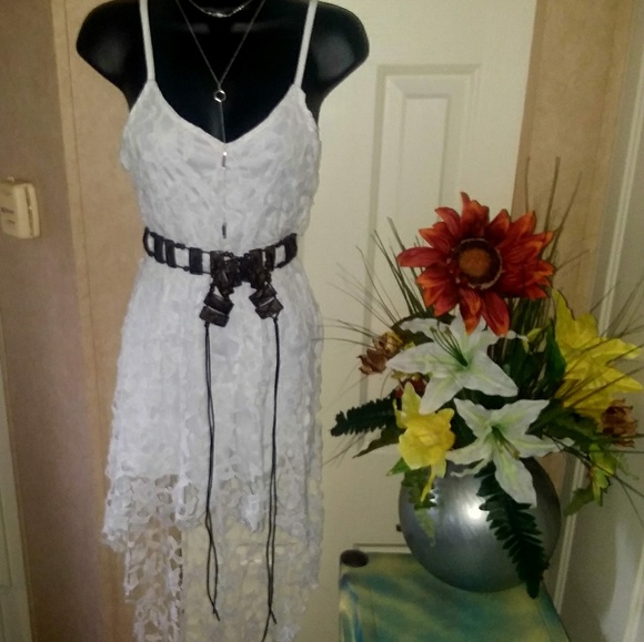 NWOT Handmade Lace Mini Dress. - Picture 3 of 6